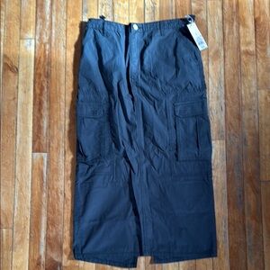 Dark Gray Cargo Maxi Skirt